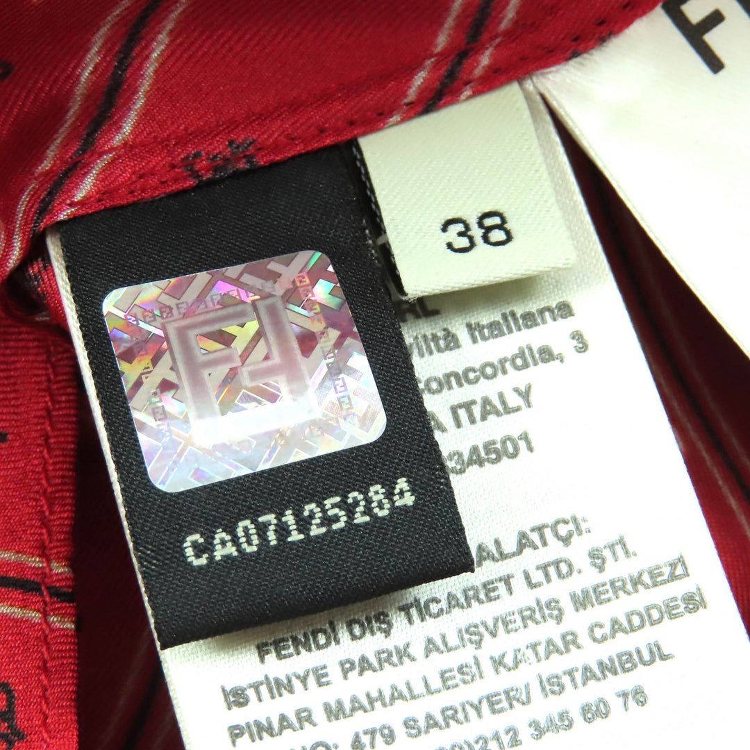 Excellent FENDI Long sleeve shirt FF alligraphy cufflinksincluded silk 38 FS7231
