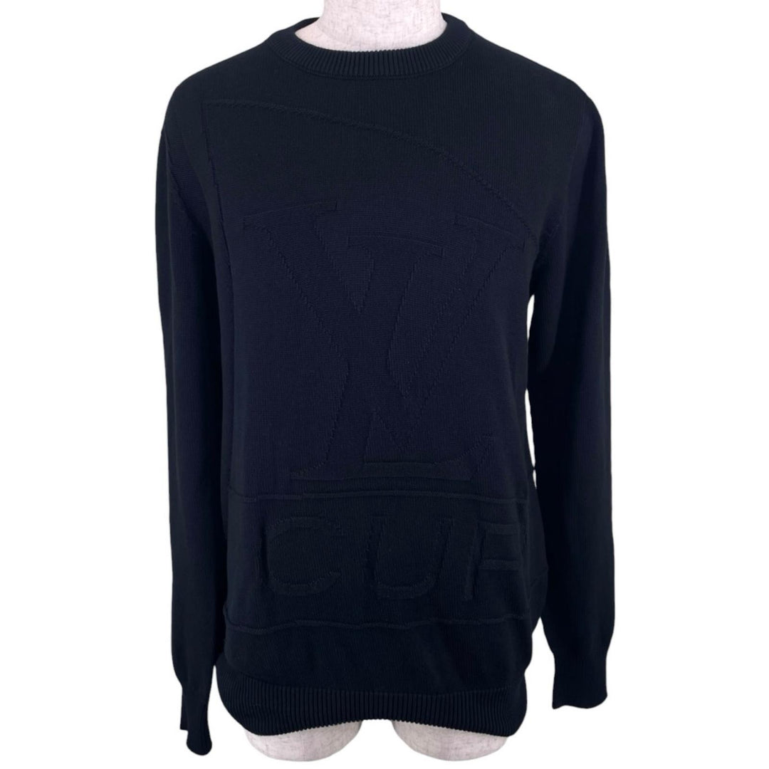 Great LOUIS VUITTON knit Louis Vuitton Cup Embroidered Crew Neck cotton XL