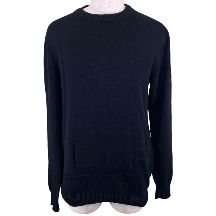 Great LOUIS VUITTON knit Louis Vuitton Cup Embroidered Crew Neck cotton XL