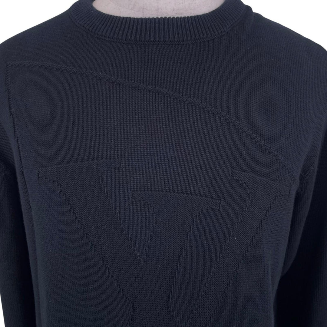 Great LOUIS VUITTON knit Louis Vuitton Cup Embroidered Crew Neck cotton XL