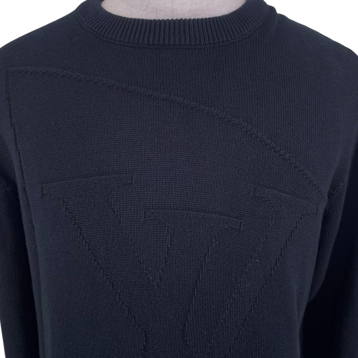 Great LOUIS VUITTON knit Louis Vuitton Cup Embroidered Crew Neck cotton XL
