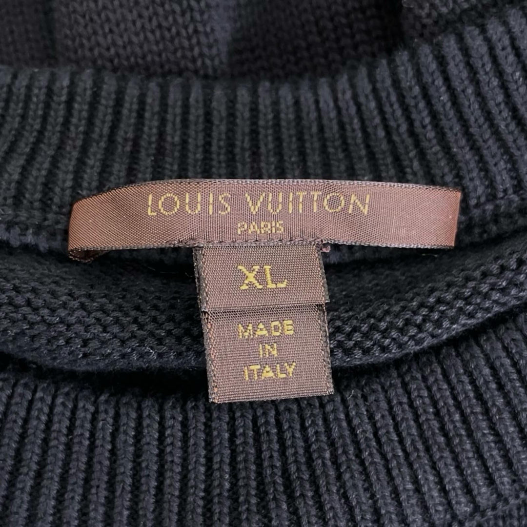 Great LOUIS VUITTON knit Louis Vuitton Cup Embroidered Crew Neck cotton XL