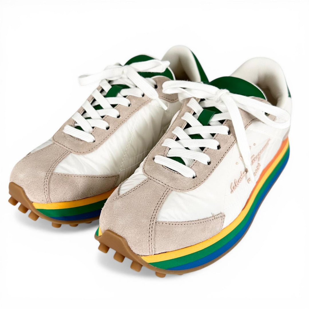 Excellent Salvatore Ferragamo sneakers IGGY GanciniMetal multicolor 6.5 0756565