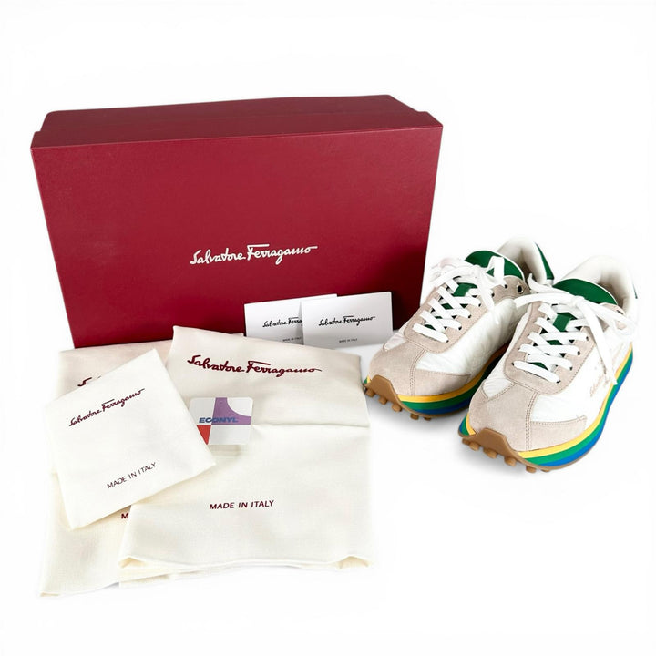 Excellent Salvatore Ferragamo sneakers IGGY GanciniMetal multicolor 6.5 0756565