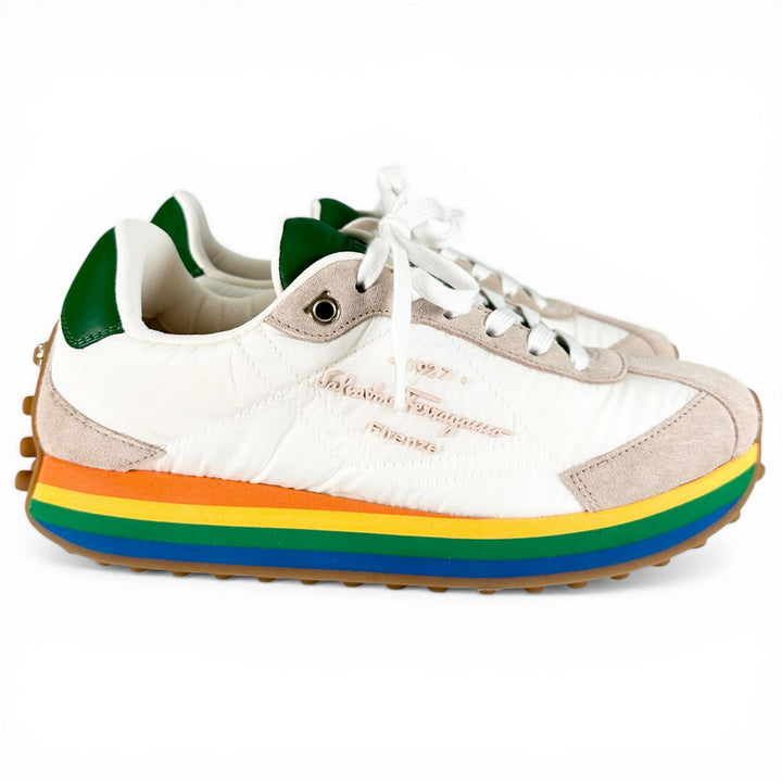 Excellent Salvatore Ferragamo sneakers IGGY GanciniMetal multicolor 6.5 0756565
