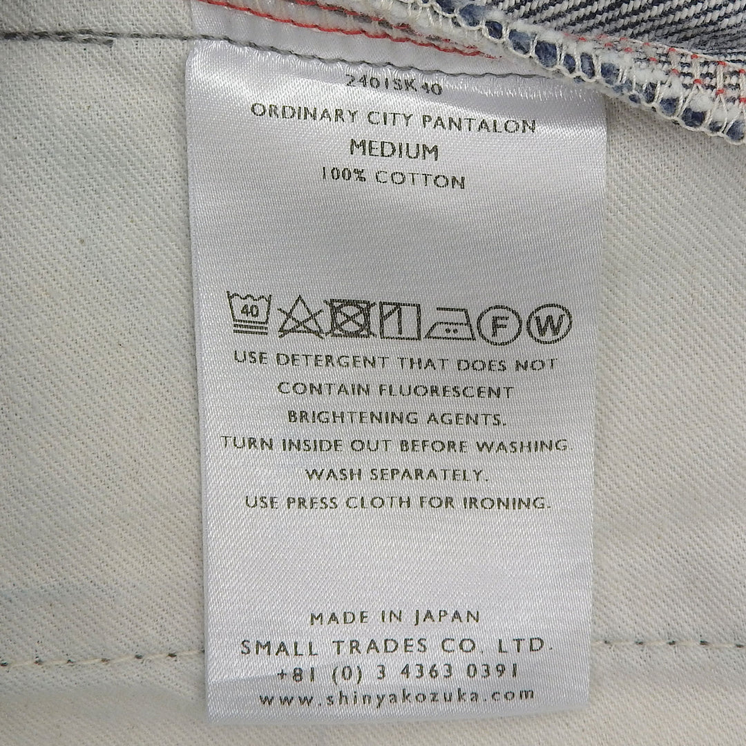 Pristine SHINYAKOZUKA Denim pants ORDINARY CITY PANTALON Indigo mens M 240ISK40