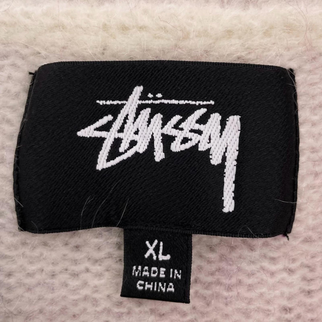 Excellent STUSSY knit Goldie Sweater Graffiti Rib-Knit Crew Neck Multi XL 117159