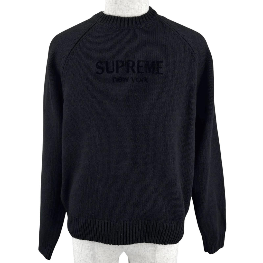 Great Supreme sweater Flocked Logo Sweater Flock logo crew neck wool S