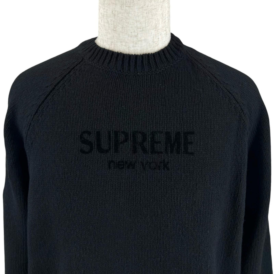 Great Supreme sweater Flocked Logo Sweater Flock logo crew neck wool S