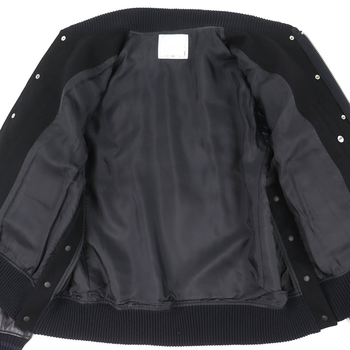 Excellent sacai MADSAKI BWOOL MELTON BLOUSON Sleeve leather bomber jacket 4