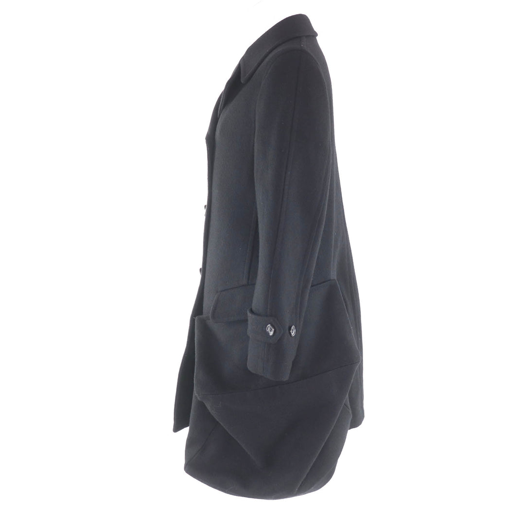 Excellent COMME des GARCONS coat Filling Deformed Design black wool XS GL-C002