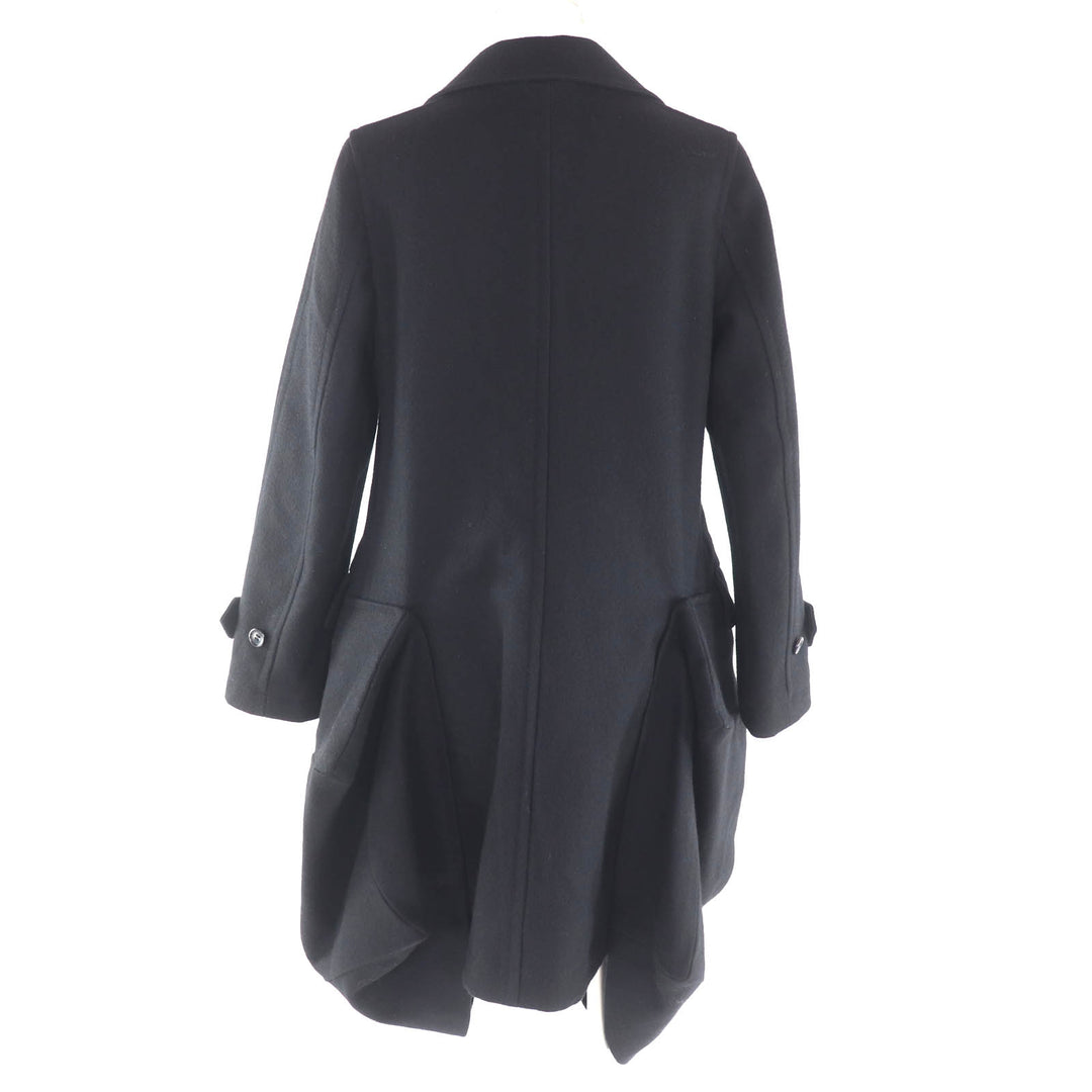 Excellent COMME des GARCONS coat Filling Deformed Design black wool XS GL-C002