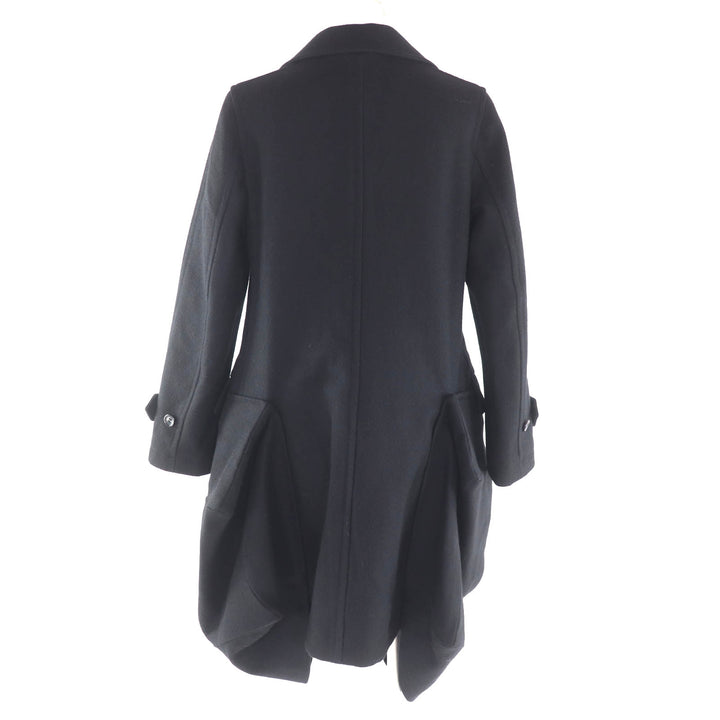 Excellent COMME des GARCONS coat Filling Deformed Design black wool XS GL-C002