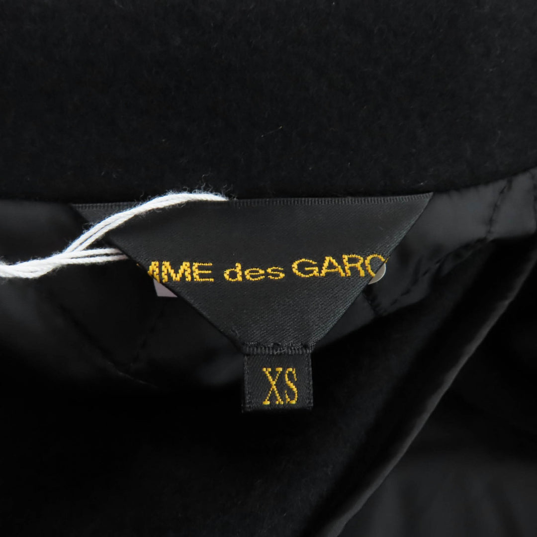 Excellent COMME des GARCONS coat Filling Deformed Design black wool XS GL-C002