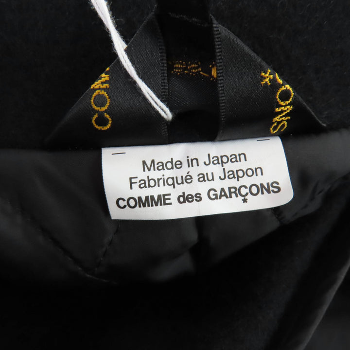 Excellent COMME des GARCONS coat Filling Deformed Design black wool XS GL-C002