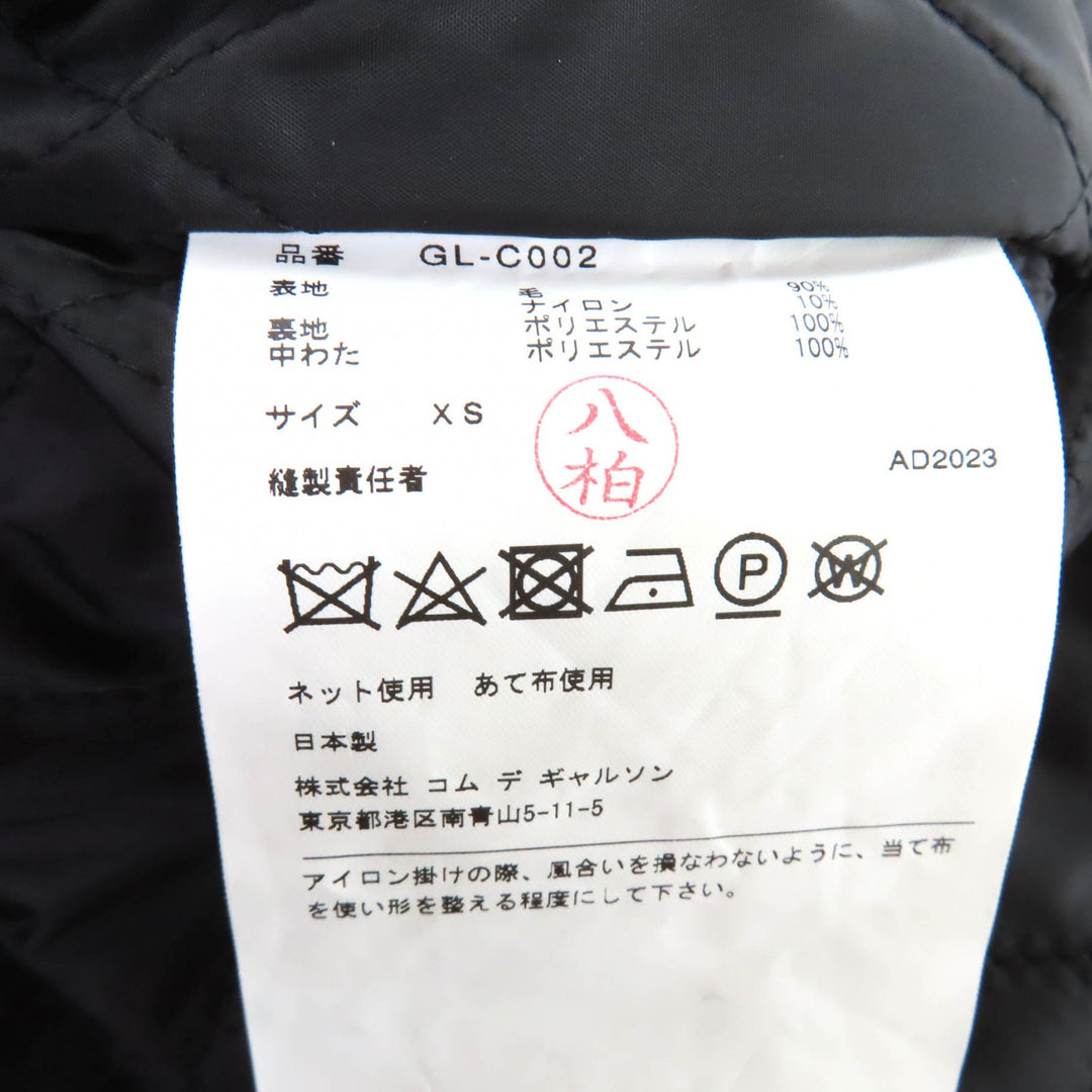 Excellent COMME des GARCONS coat Filling Deformed Design black wool XS GL-C002