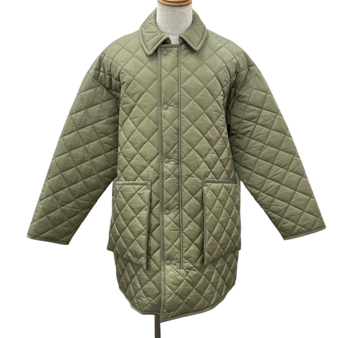 Great UNUSED coat QUILTING COAT Double-zip, padded, quilted khaki mens 2 US2262