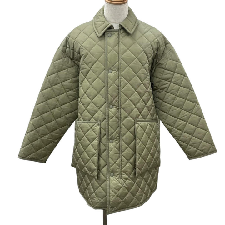 Great UNUSED coat QUILTING COAT Double-zip, padded, quilted khaki mens 2 US2262
