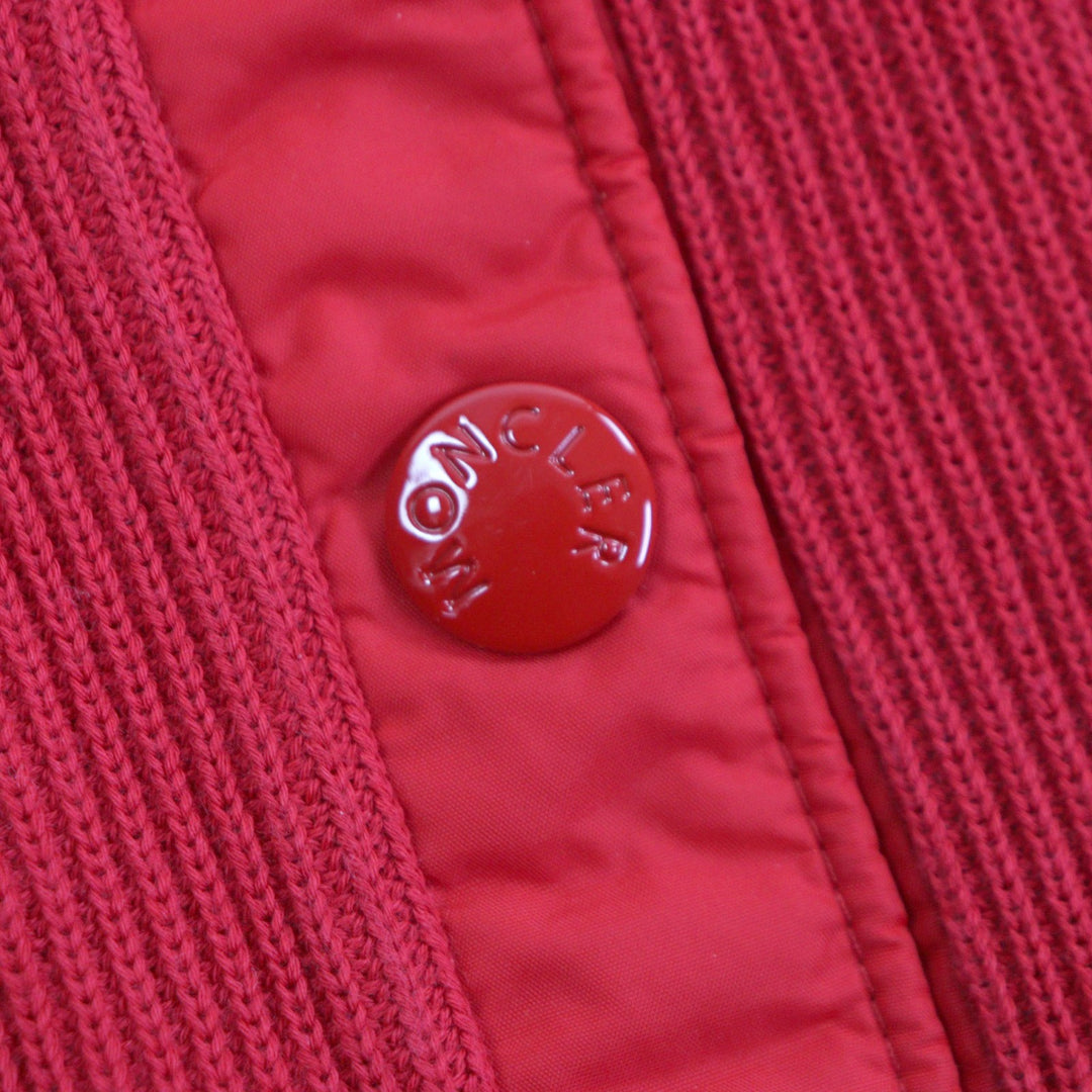 Great MONCLER Jacket CARDIGAN TORICOT Red cotton mens S