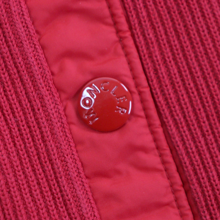 Great MONCLER Jacket CARDIGAN TORICOT Red cotton mens S