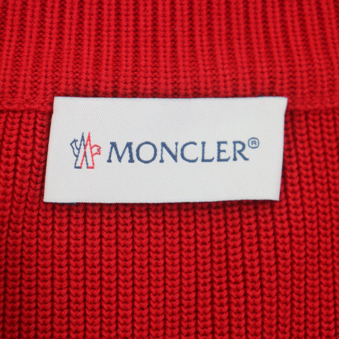 Great MONCLER Jacket CARDIGAN TORICOT Red cotton mens S
