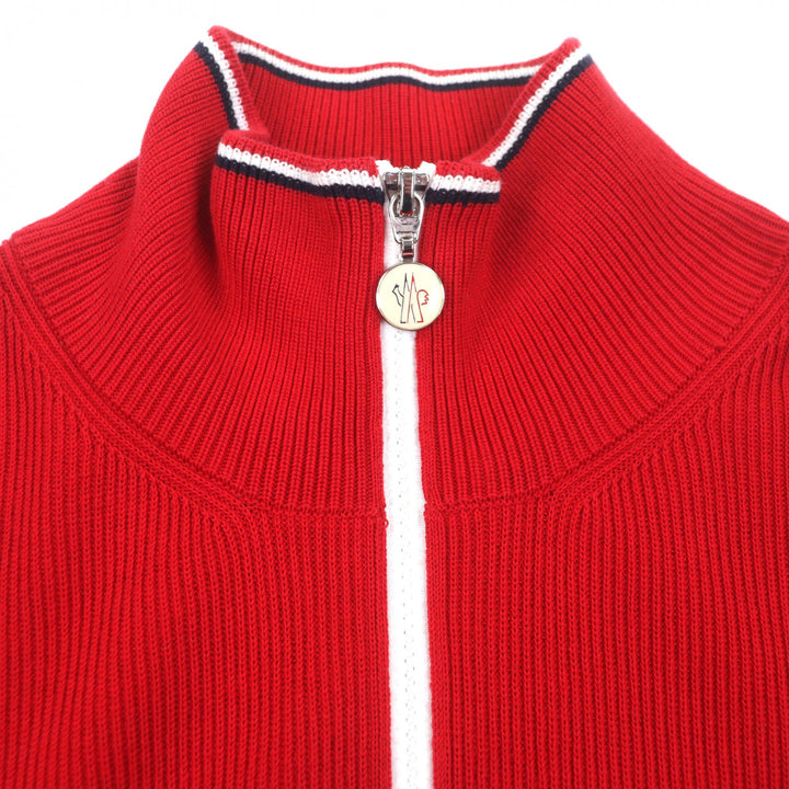 Great MONCLER Jacket CARDIGAN TORICOT Red cotton mens S