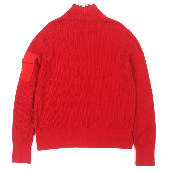 Great MONCLER Jacket CARDIGAN TORICOT Red cotton mens S