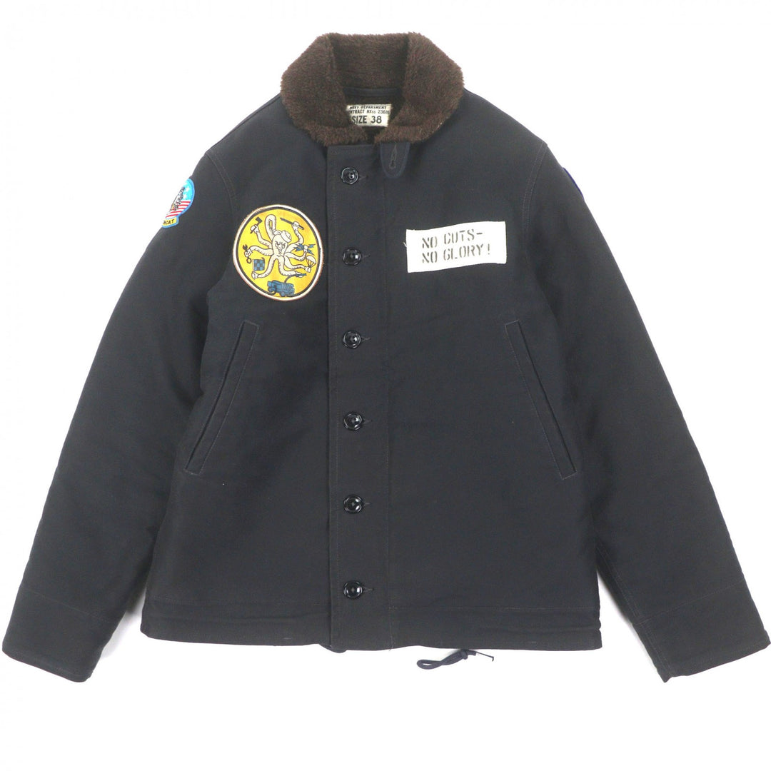 Great The REAL McCOY'S Mouton jacket Zip-up with patch black mens 38