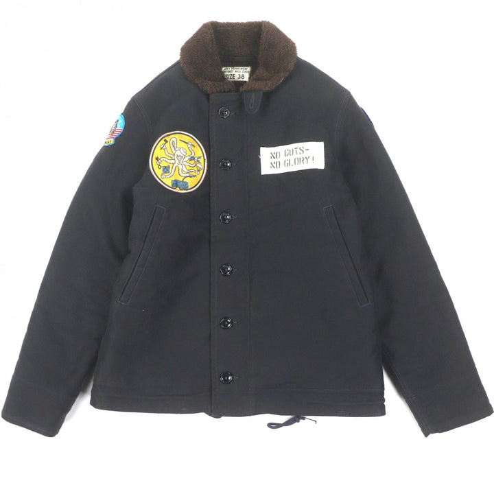 Great The REAL McCOY'S Mouton jacket Zip-up with patch black mens 38