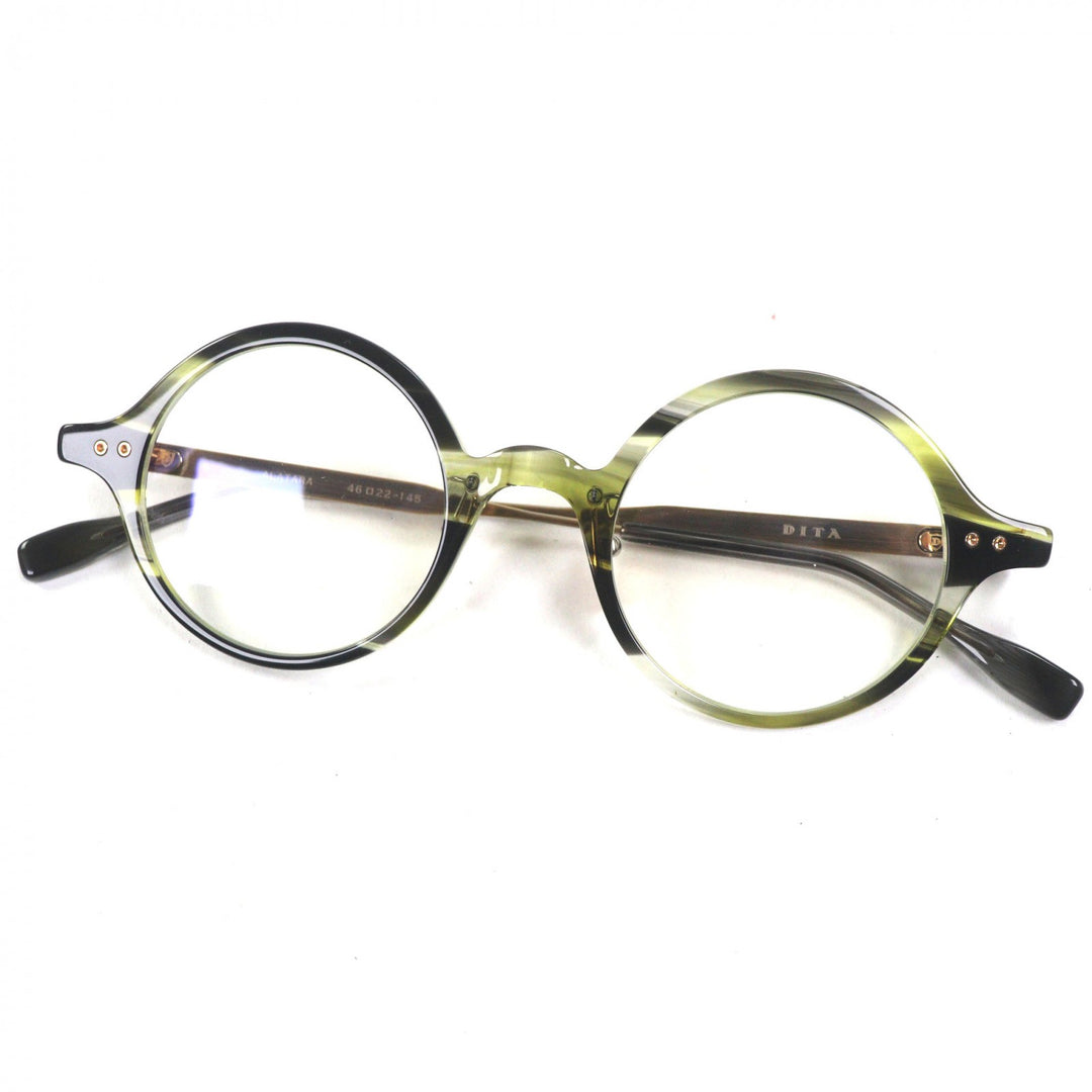 Pristine DITA Glasses ALATARA Aratara Marble Round Clear green mens DTX469