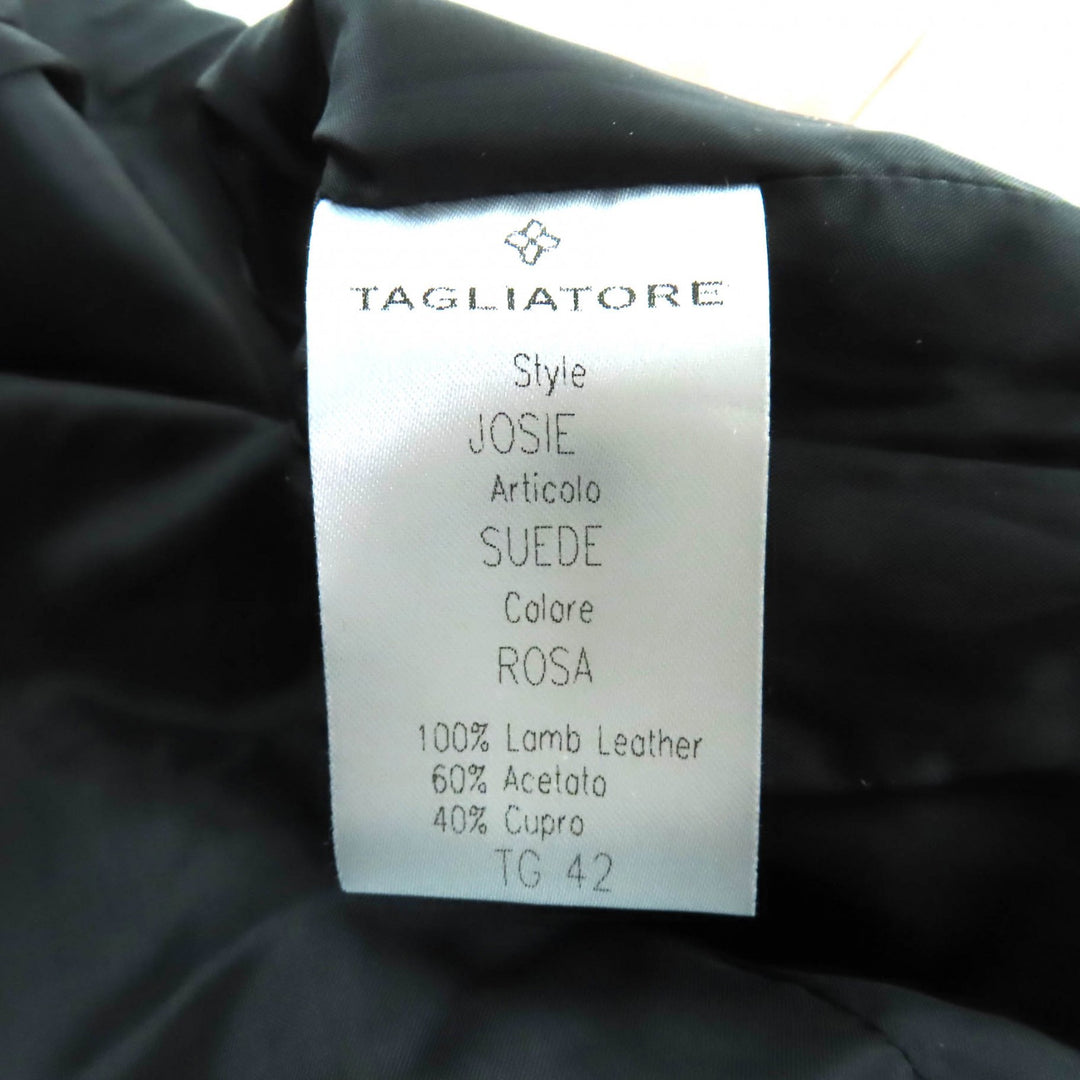 Excellent TAGLIATORE tailored jacket JOSIE pink Lamb leather Women 42