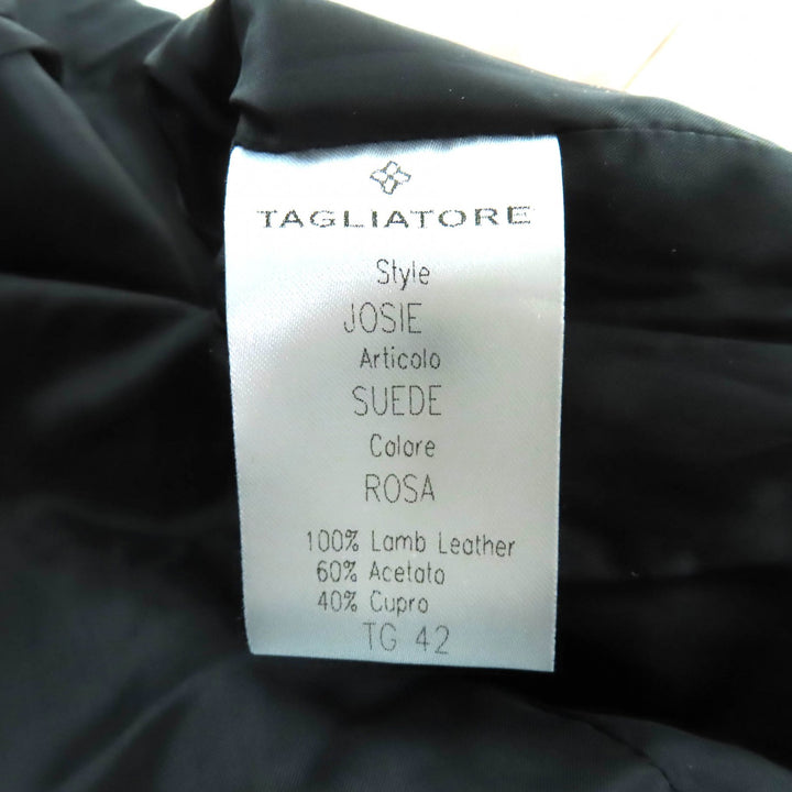 Excellent TAGLIATORE tailored jacket JOSIE pink Lamb leather Women 42