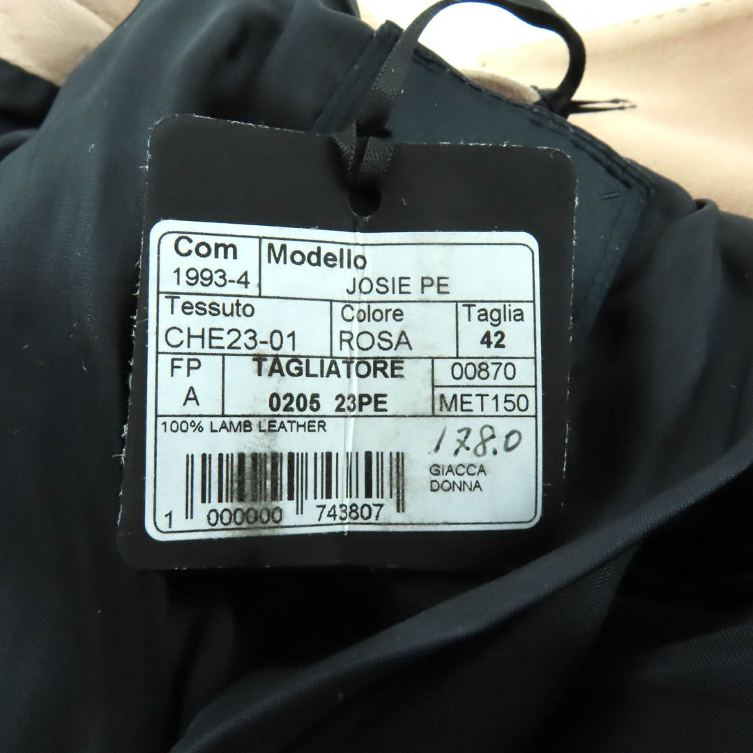 Excellent TAGLIATORE tailored jacket JOSIE pink Lamb leather Women 42