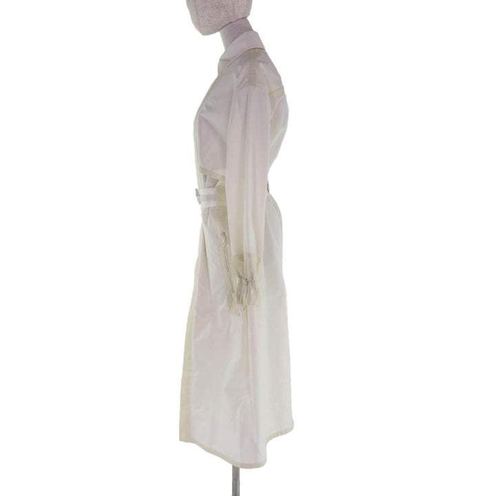 Pristine HERMES coat Ivory cotton Women 36 3E0170DP