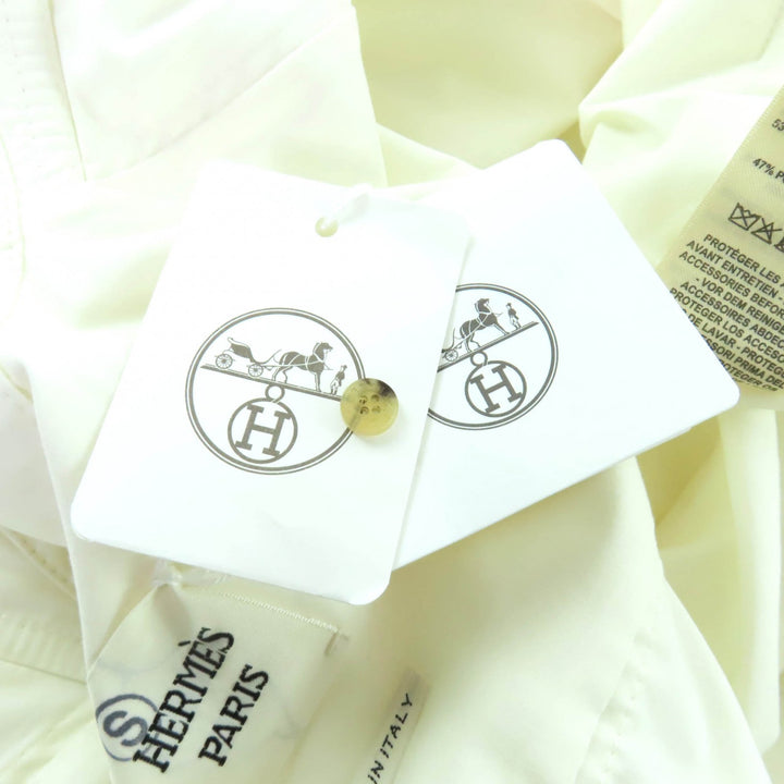 Pristine HERMES coat Ivory cotton Women 36 3E0170DP