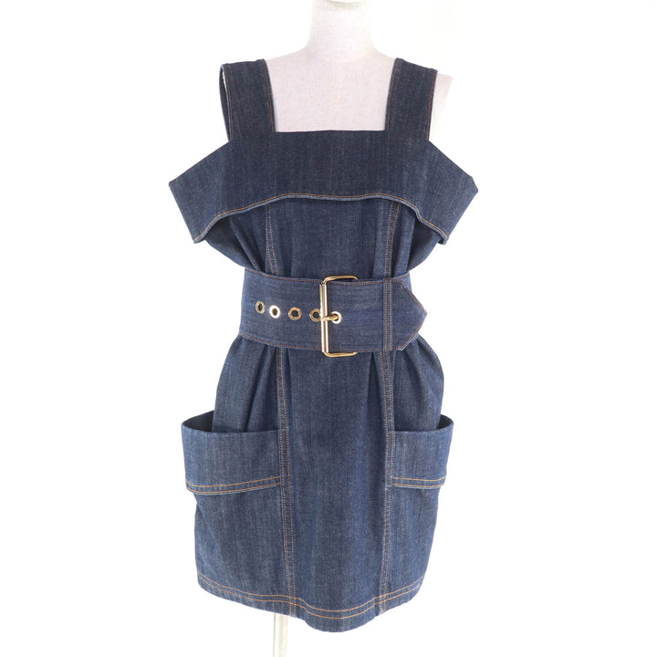 Excellent LOUIS VUITTON one piece Indigo cotton Women 34