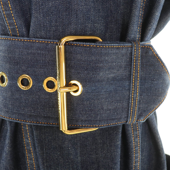 Excellent LOUIS VUITTON one piece Indigo cotton Women 34
