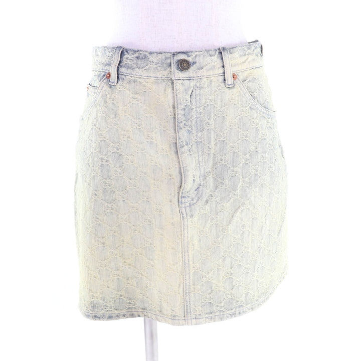 Excellent GUCCI skirt Indigo cotton Women 42 678789