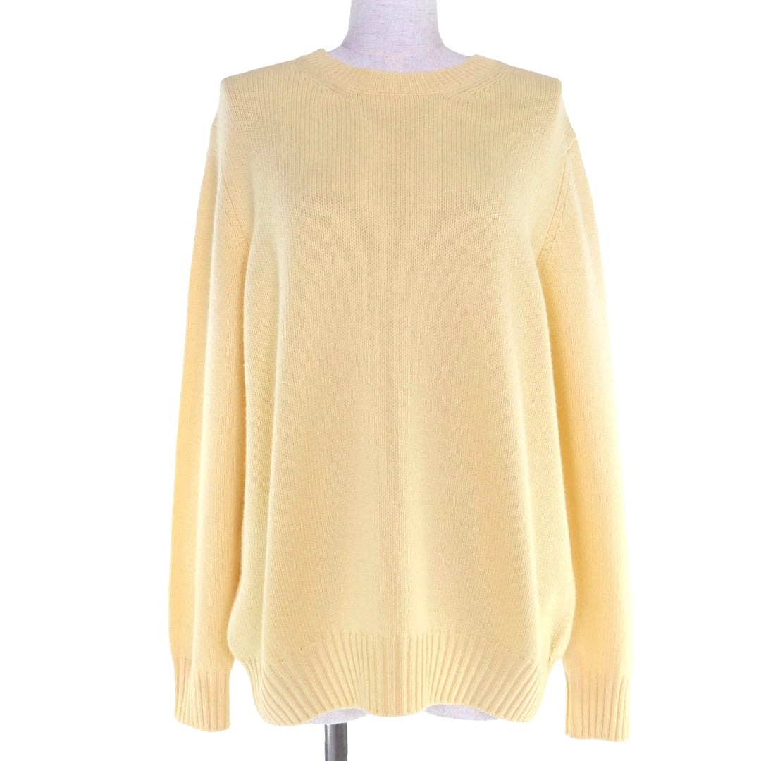 Excellent PRADA knit Triangle logo long sleeves yellow Virgin wool 40 P24A3Z