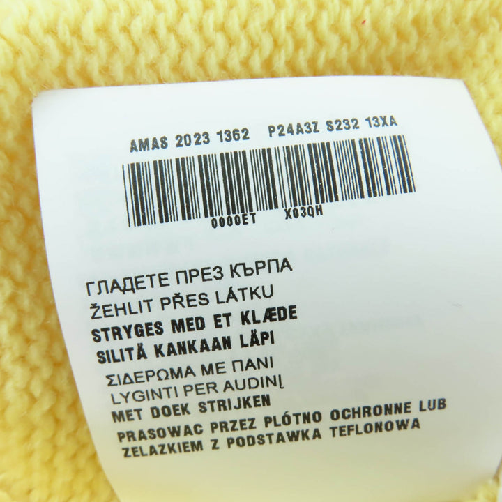 Excellent PRADA knit Triangle logo long sleeves yellow Virgin wool 40 P24A3Z
