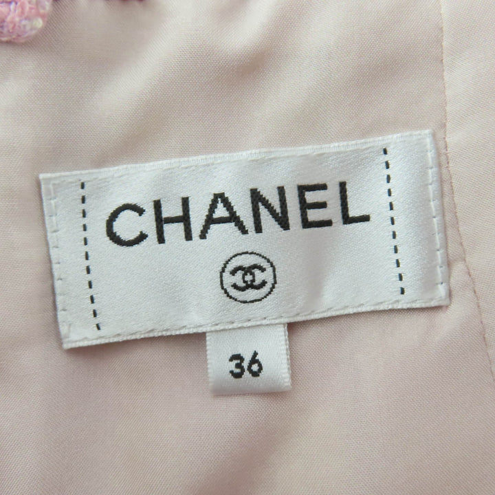 Excellent CHANEL Tweed skirt COCO Button Houndstooth pink Women 36 P74859V66438
