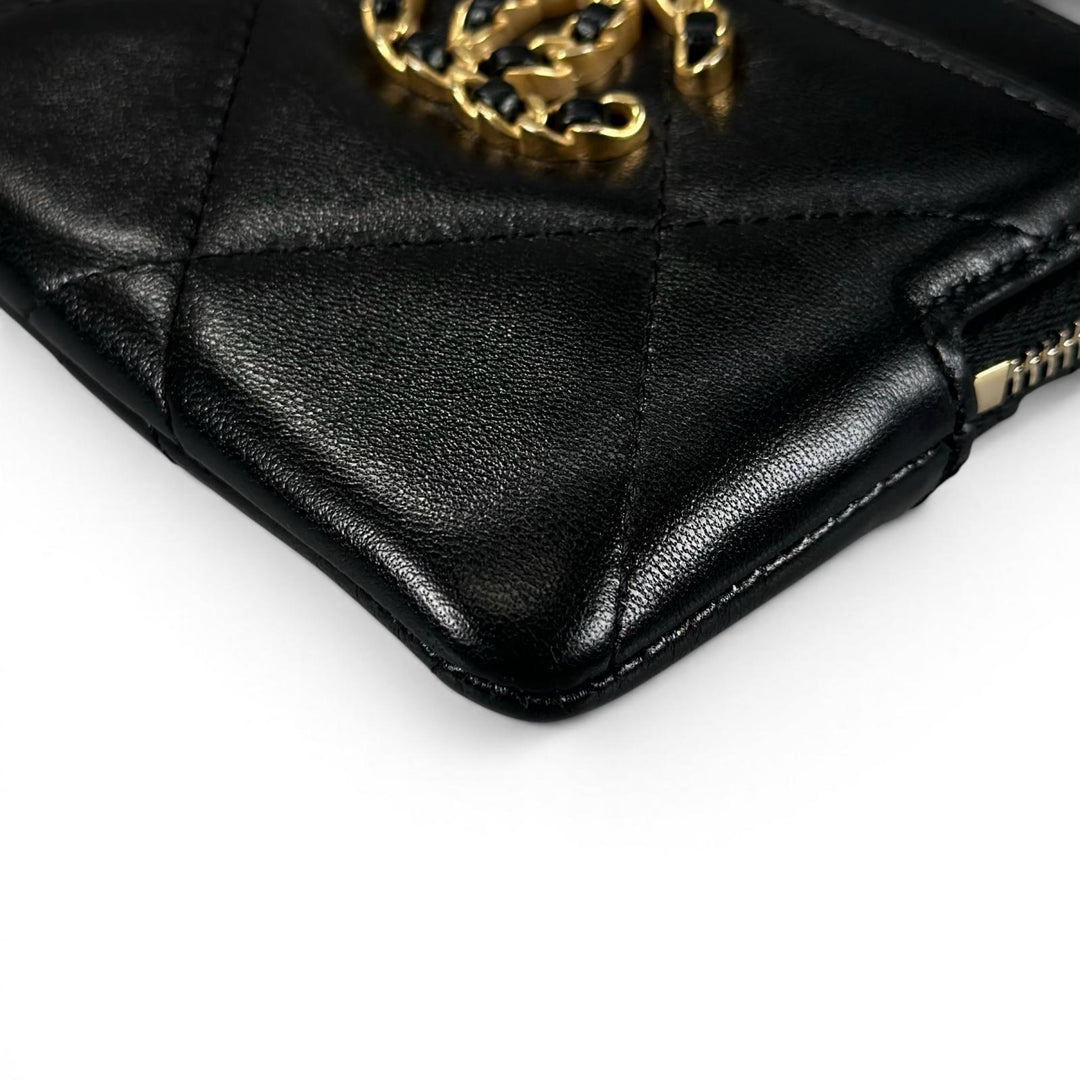 Excellent CHANEL Coin case Coin Purse Mini Wallet Random Number COCO Mark black