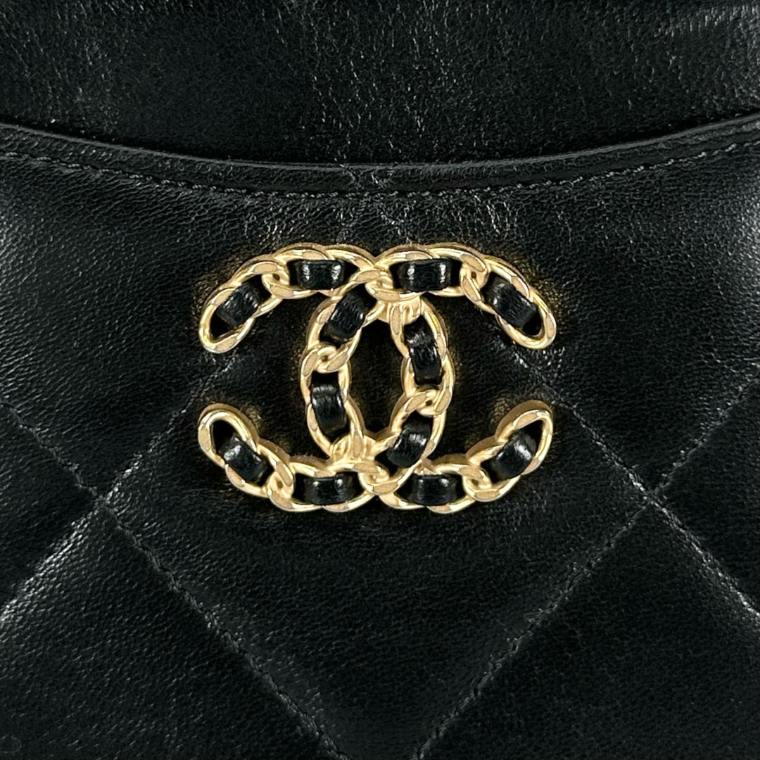 Excellent CHANEL Coin case Coin Purse Mini Wallet Random Number COCO Mark black