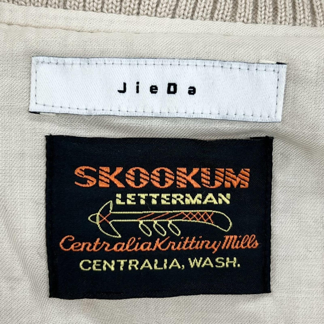 Pristine JieDa SKOOKUM Stajan With patch beige wool mens 1 jie-22W-JK04