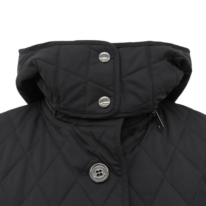 Great Burberrys coat Logo buttons, stand collar, Nova check pattern, quilted.
