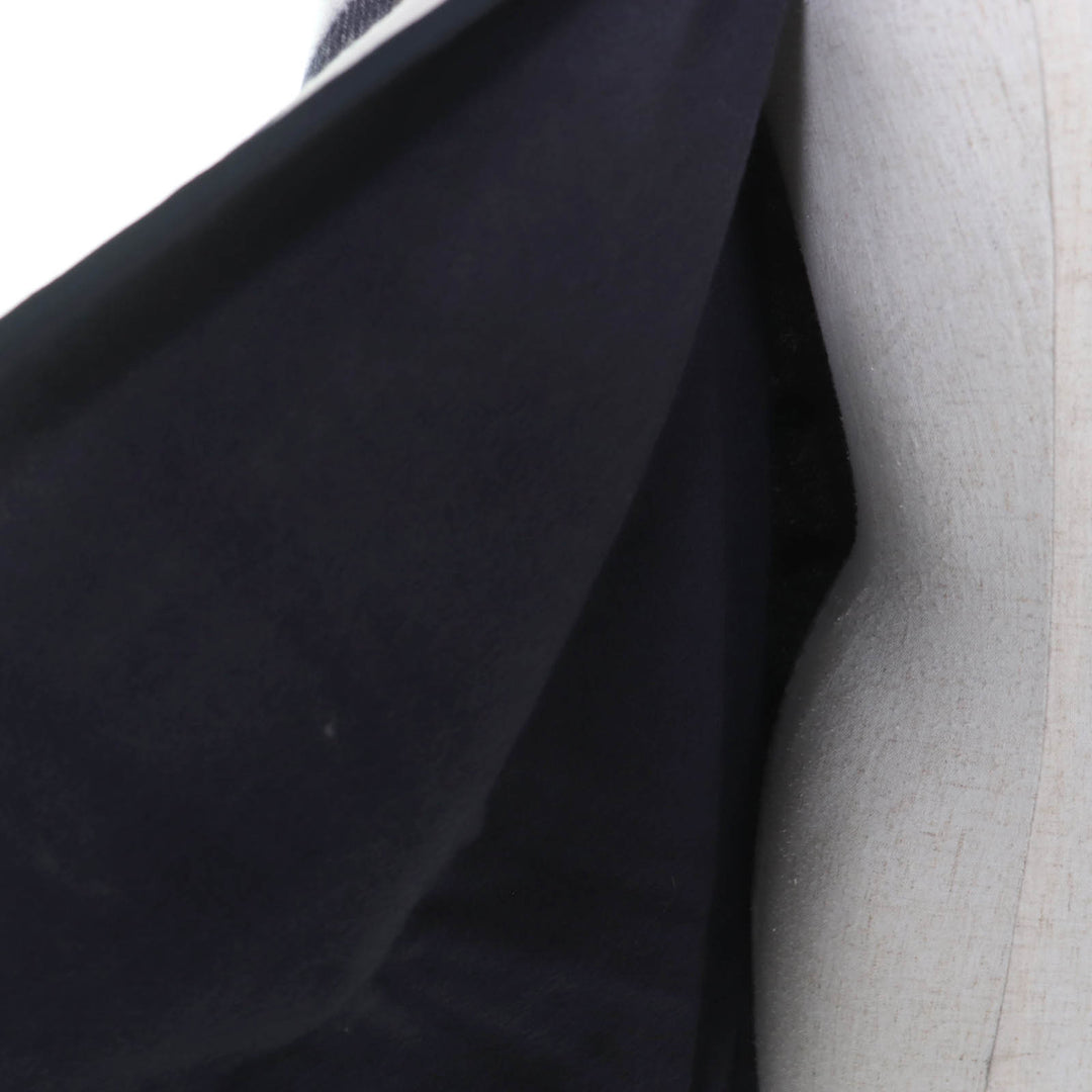 Pristine HERMES poncho Check Pattern Leather Trim Large Cape Coat Women