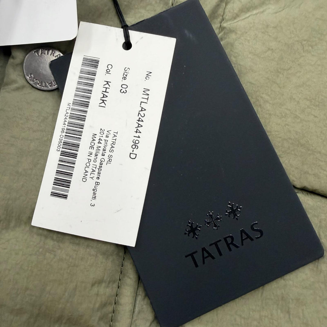 Pristine TATRAS Down jacket TOHLIMO Hooded khaki Nylon mens MTLA24A4196-D