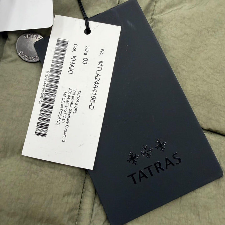 Pristine TATRAS Down jacket TOHLIMO Hooded khaki Nylon mens MTLA24A4196-D