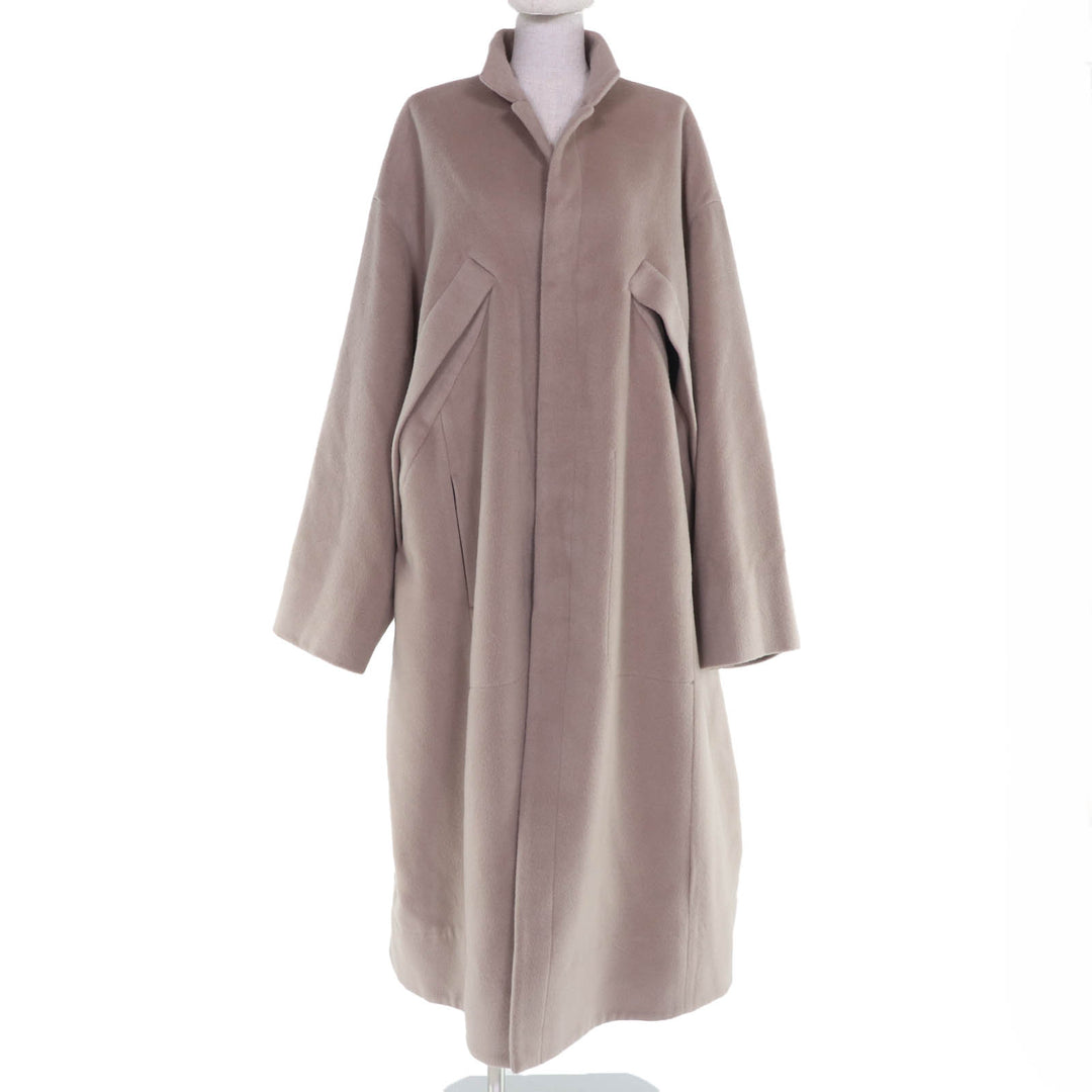 Great HARUNOBUMURATA coat OVERSIZED WOOL COAT Gray beige wool Women 38