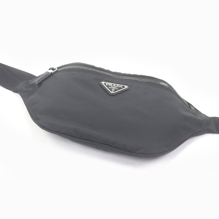 Great PRADA Sling bag Triangle logo Re-Nylon black Safiano leather mens 2VL033